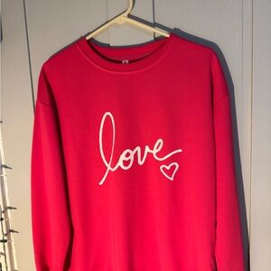 Pink Sweatshirt with 'Love' Print